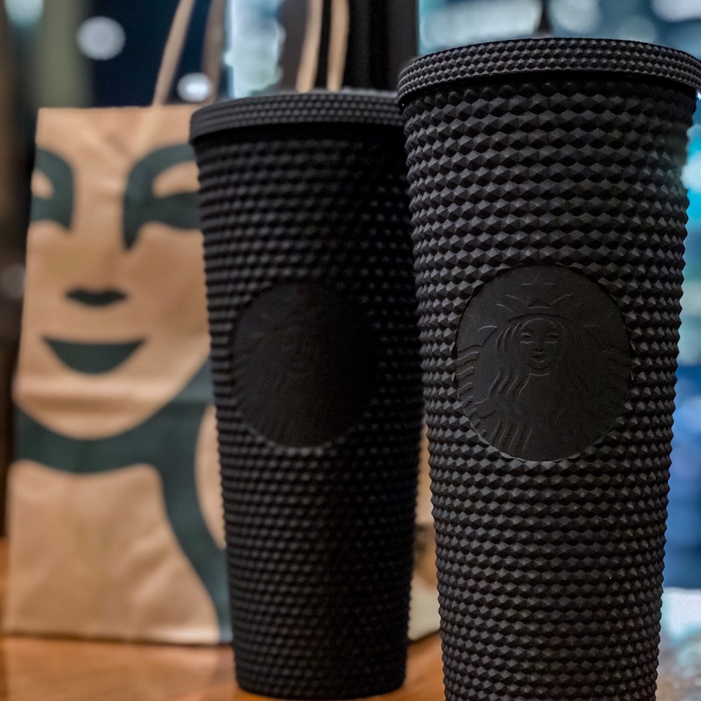 Starbucks Matt black studded tumblers